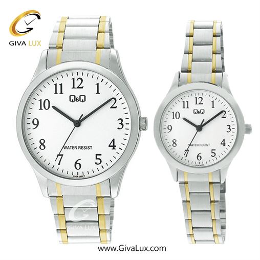 ساعت مچی اورجینال ست کیو اند کیو Q&Q نقره ای | طلایی-نقره ای| سفید| کد رفرنس مردانه: C00A-005PY، زنانه: C01A-005PY